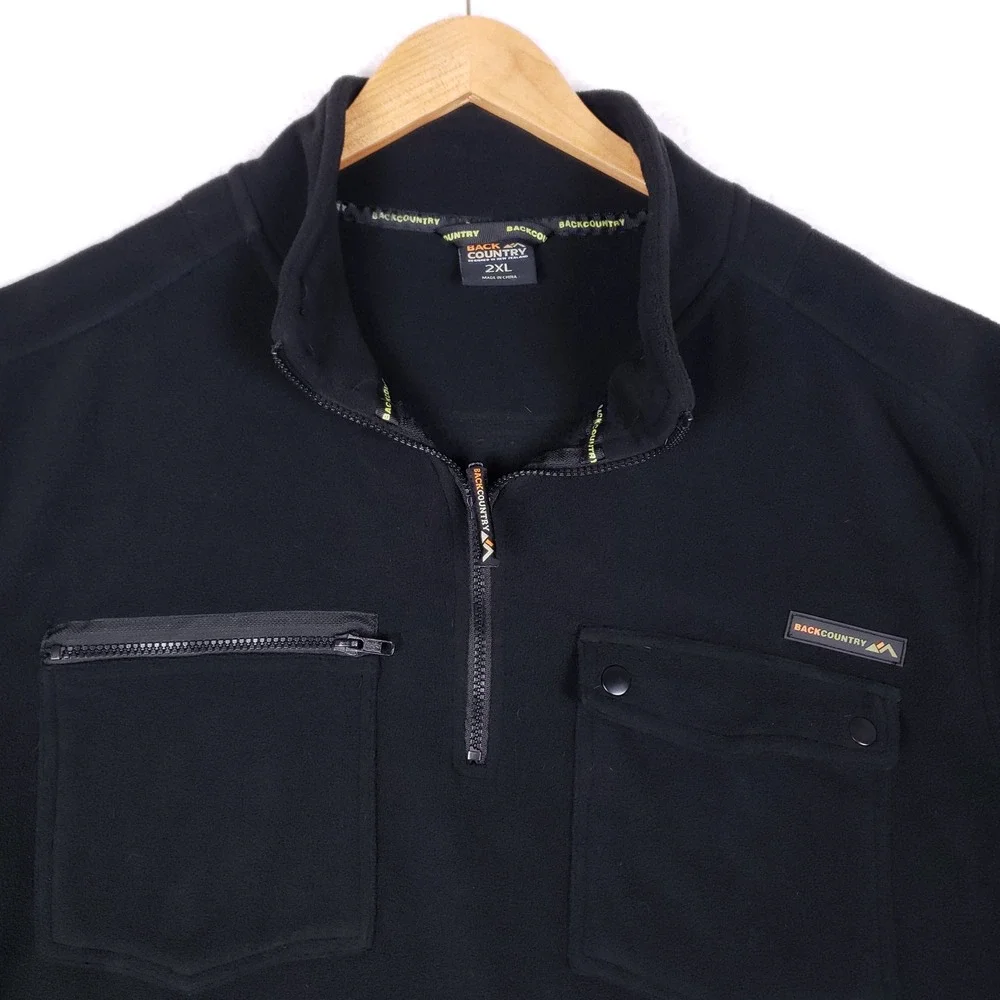 Back Country 1/4 Zip Fleece Pullover Mens 2XL Black‎ Tactical Utility Gorpcore